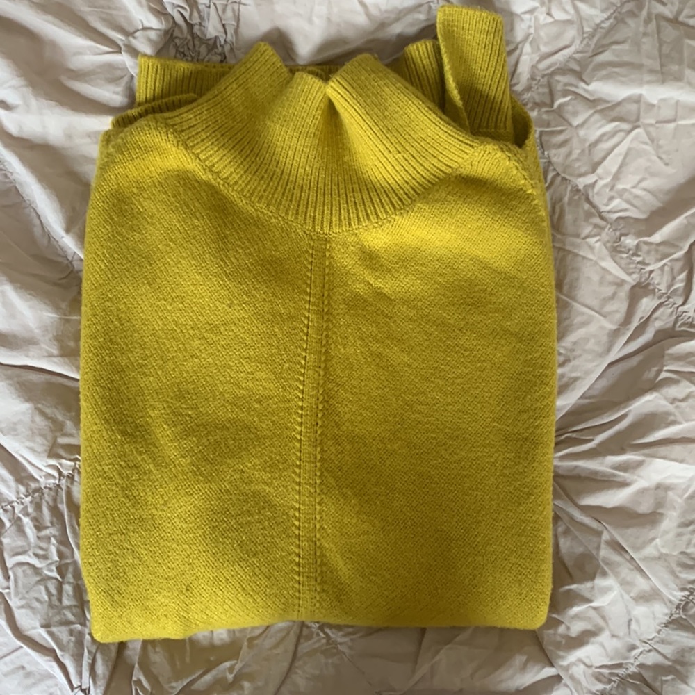 Maeve mustard yellow mock neck sweater NWOT